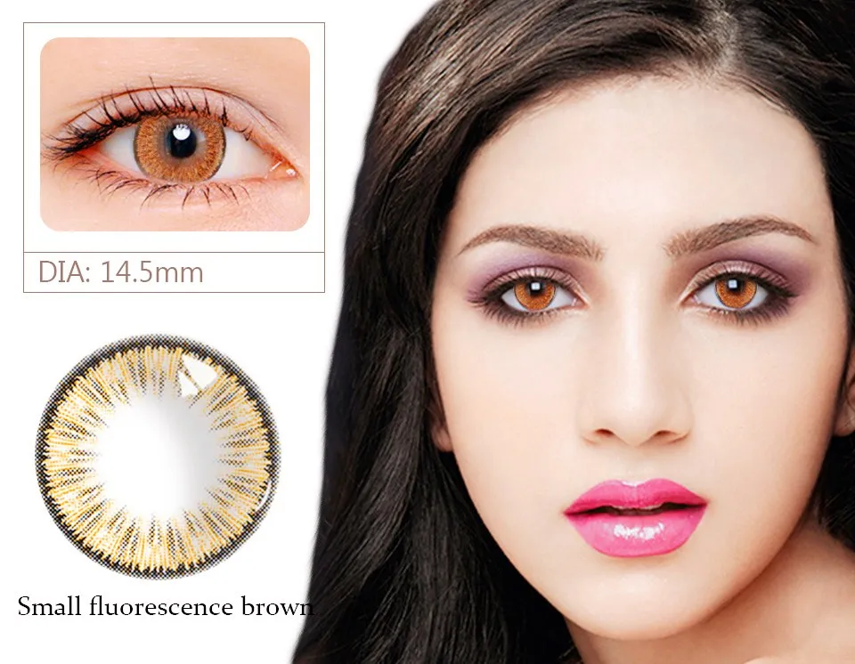 Красивые цветные контактные линзы для зрачков Женская дорожка 14 5 мм Милые
