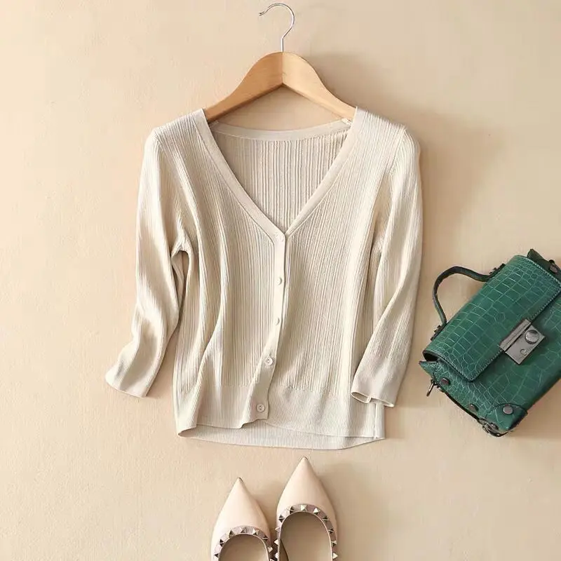 

Summer Knitt Pink Cardigan Women Korean Fashion Style Clothes 2021 Long Sleeve Women Kawaii Sweater Cardigan Casual Pink Tops