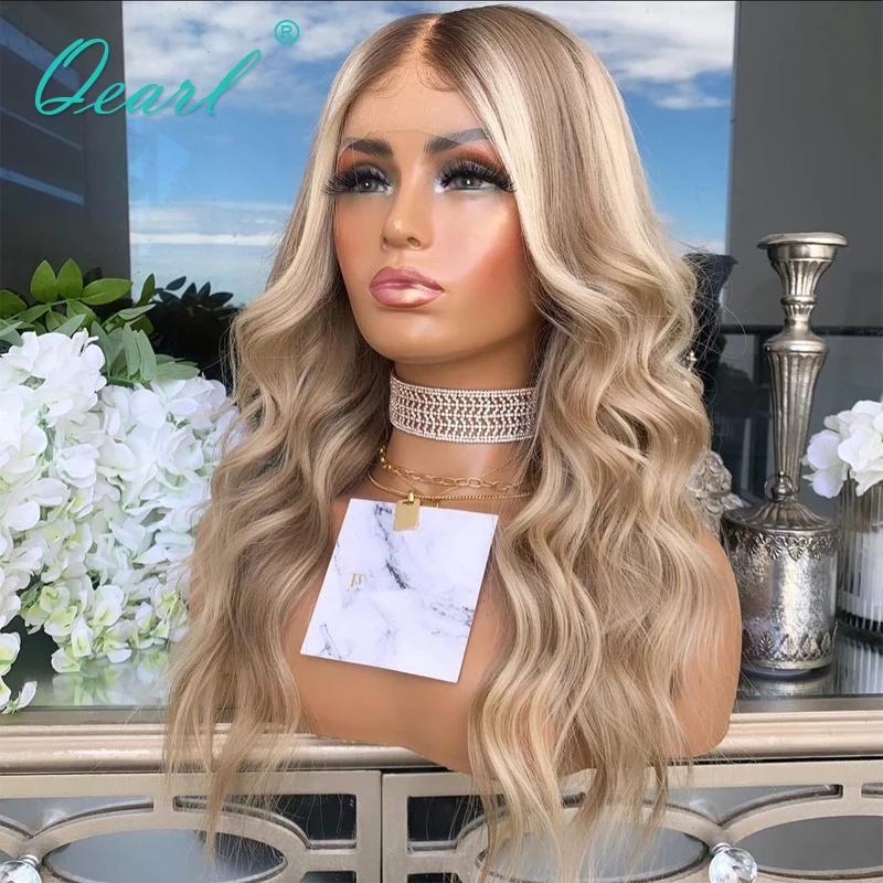 

Transparent Light Ash Blonde Lace Front Wig 13x4/13x6 Women"s Human Hair Frontal Wigs Ombre Body Wave Remy Hair Glueless 150%
