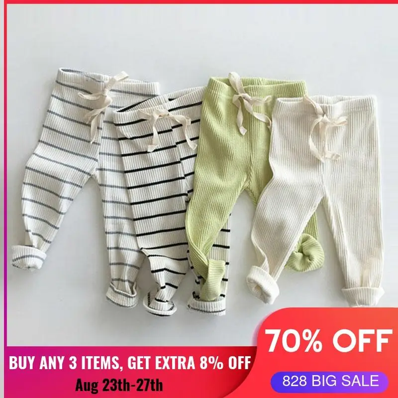 3 шт./лот штаны для маленьких мальчиков и девочек трикотажные осень зима детские