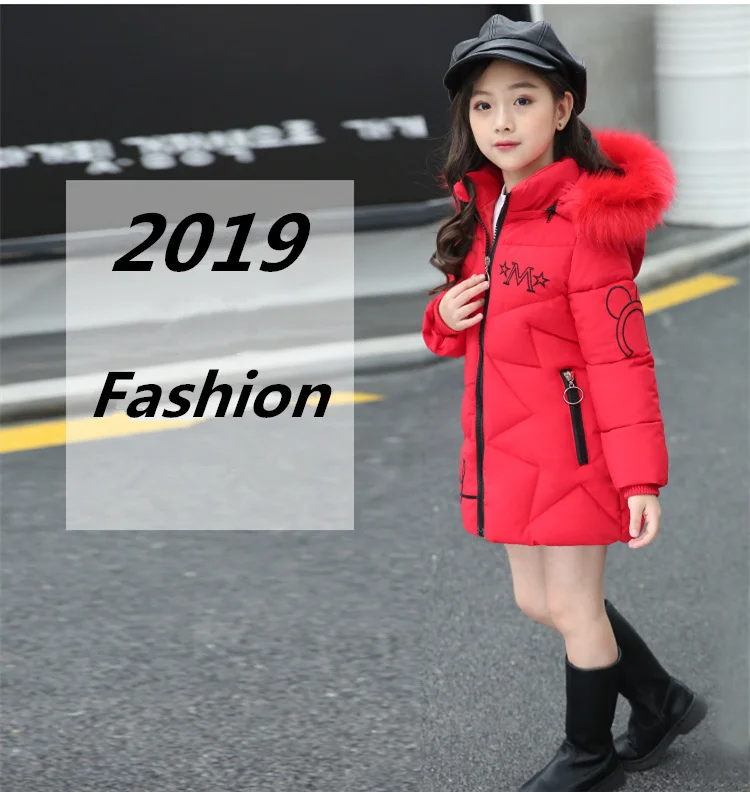 Новинка года; Одежда для девочек; зимние хлопковые куртки-Пуховики; теплая верхняя одежда для малышей; плотные пальто; детская верхняя одежда с рисунком; парка