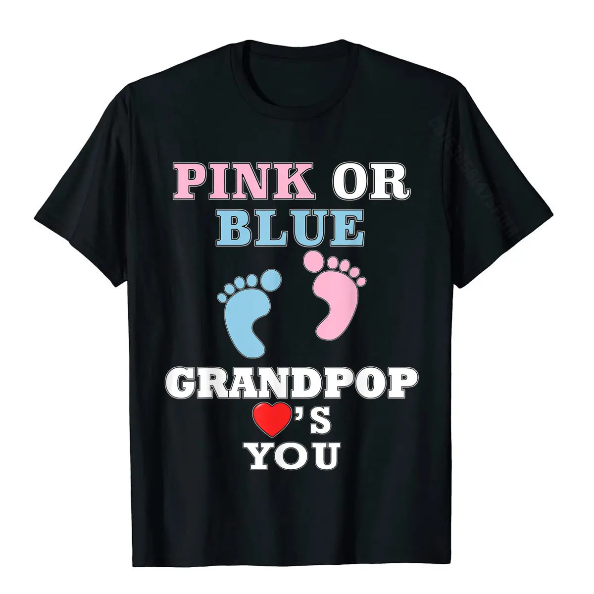 Mens Pink Or Blue Grandpop Loves You Gender Reveal Baby Shower T-Shirt Tshirts Family Men Tops Tees Simple Style Cotton