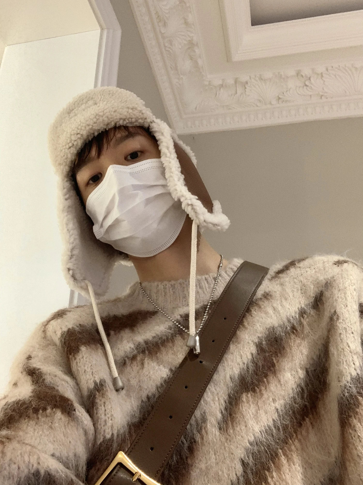 

Асимметричный плюшевый свитер с вырезом лодочкой Тигр Зебра мужской Универсальный бархатный сетчатый красный нишевый свитер