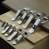 4pclot stainless steel spring locking latch hasps suitcase chest toggle catch clasp box hinges furniture hardware accessories