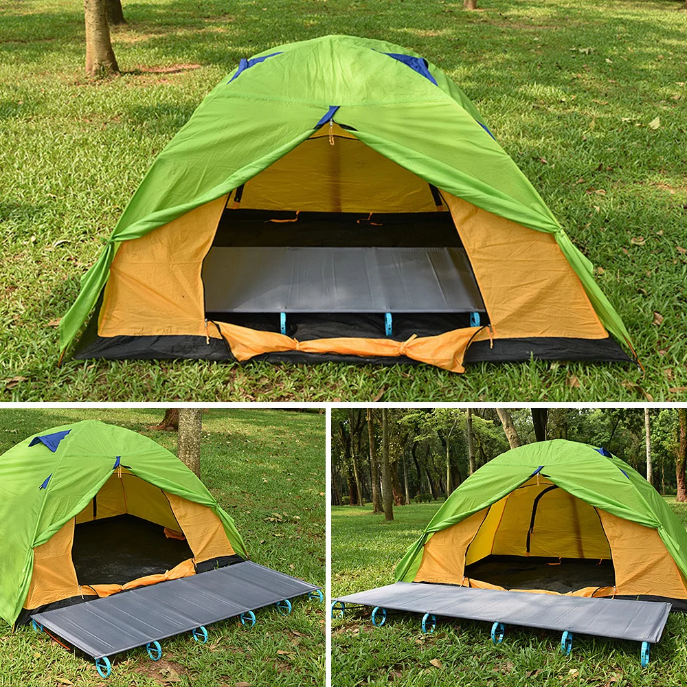 

Portable Ultralight Folding Single Camp Bed Travel Cot Tent Bed Aluminium Alloy Metal Frame Outdoor Camping Fishing Mat Beds