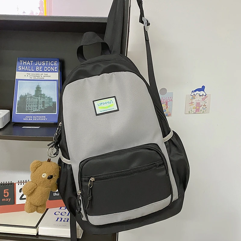 

School Backpack for Teenage Gilrs Laptop Student Bag Waterproof Nylon Fashion Girl Knapsack Casual Women Backpack Bookbag New