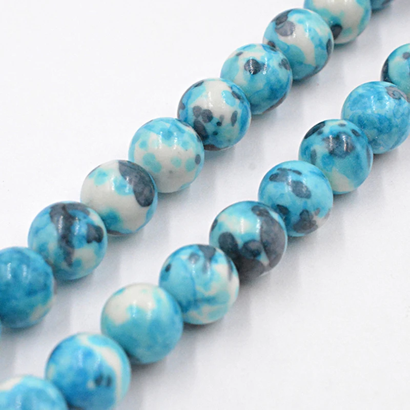 Бусины из натурального камня светильник-голубые/серые гальки жасперы гладкие
