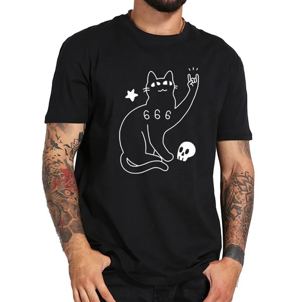 

metal cat T Shirt Tshirt T-shirt Men/Boy Tops Tee Shirt