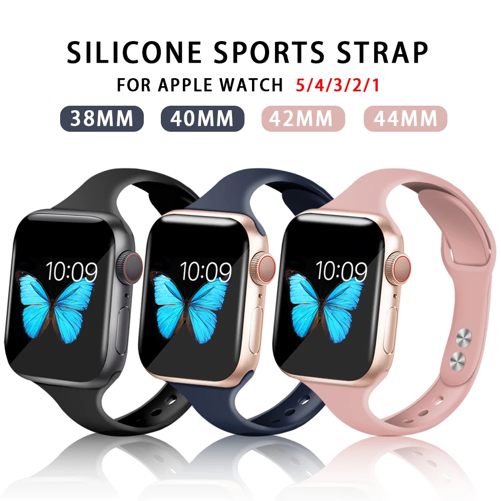 Силиконовый ремешок для наручных часов Apple Watch 38 мм, 42 мм, iwatch, версия 4 полосным 44 мм/40 мм спортивный браслет резиновый ремешок для наручных часов iwatch, версия 5 4 3 2 1