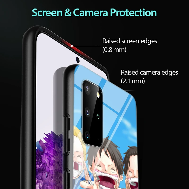 

One Piece Luffy for Samsung S20 Ultra Plus A91 A81 A71 A51 UW A41 A42 A31 A21 A21S A11 5G Bright Black Phone Case