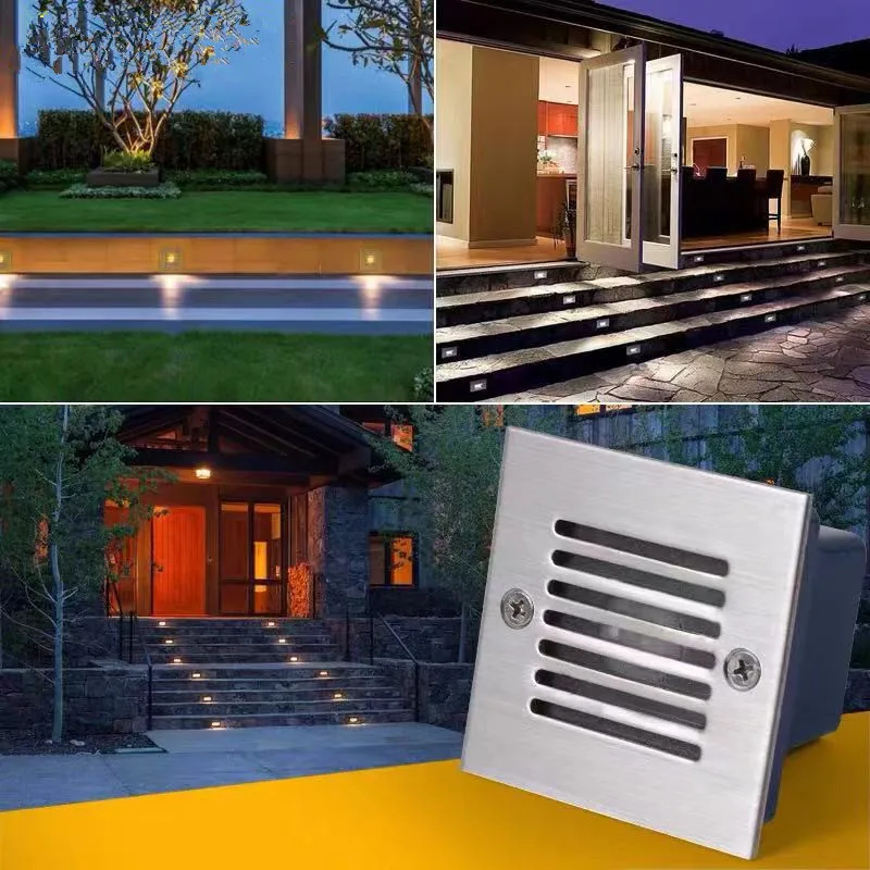 Встраиваемый настенный светодиодный светильник для лестниц 3 Вт RGB 220 В 12