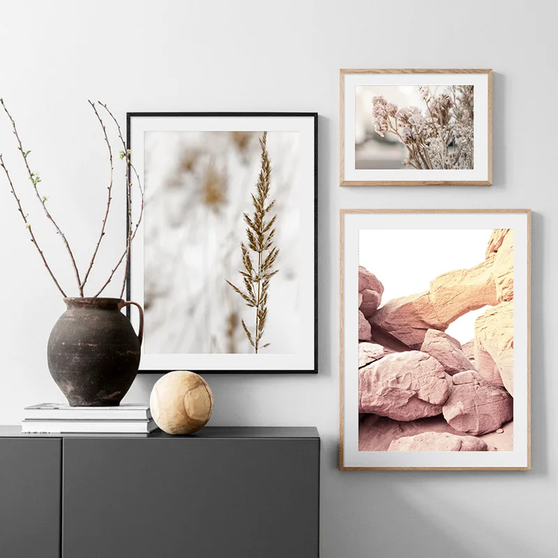 Живопись на холсте с изображением сухих цветов долины и пейзажа | Дом сад