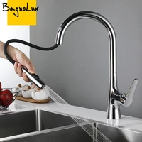 bagnolux brass chrome black brushed gold spray rotation deck mounted hot and cold water sink taps pull out spout kitchen faucet