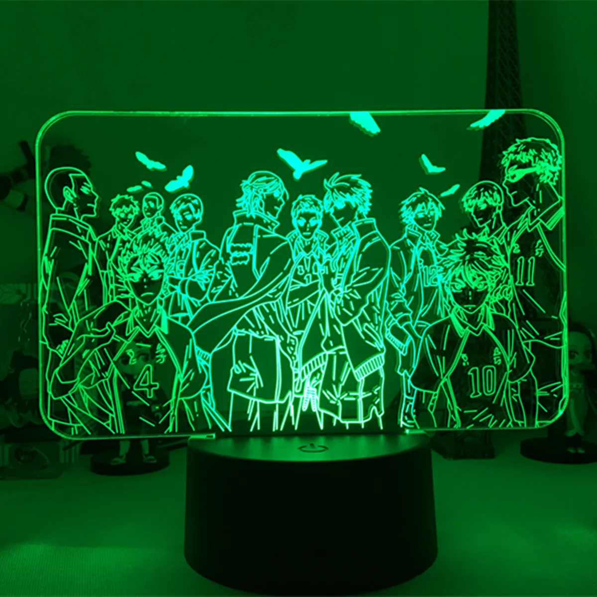 Haikyu Karasuno Group 3d лампа Haikyuu Team светодиодный ночсветильник для спальни Декор детей - Фото №1