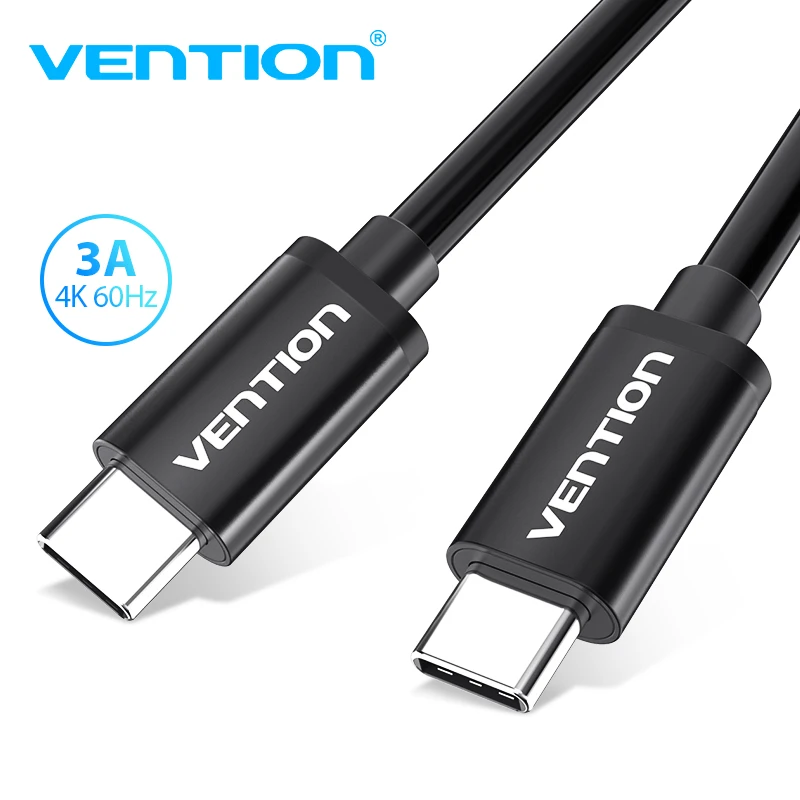 Vention Новый usb type C 4K кабель папа-папа PD 3A Быстрая зарядка для samsung S9 Macbook huawei USB 3 1