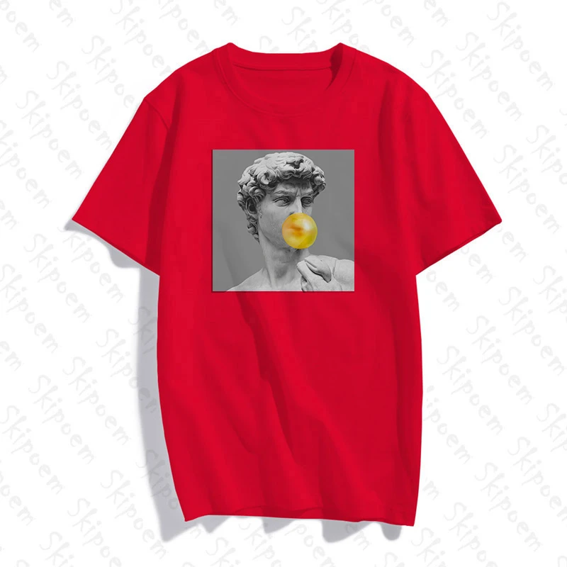 Женская футболка с изображением статуи давида микеланджело розовая кавайная