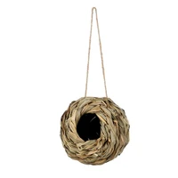 spherical bird nest hand woven safe natural material cage decoration hanging hummingbird nest house outdoor garden