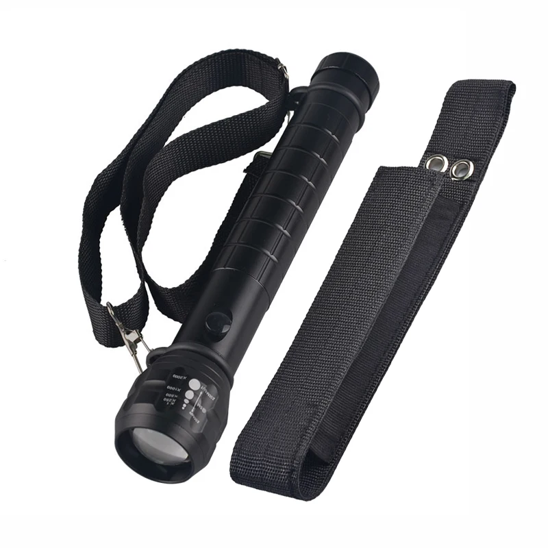 flashlight with case TopCom Heavy Duty большой полиции фонарь Q5 LED высокий мощный 3D Батарея металла Алюминий с случае Перезаряжаемые смены - Испускаемый цвет: flashlight with case