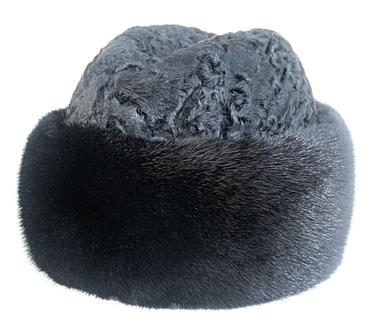 Free Shipping New Genuine Mink Fur hat Real fur cap Men's Mink fur hat Winter 3 colors Wholesale Retail