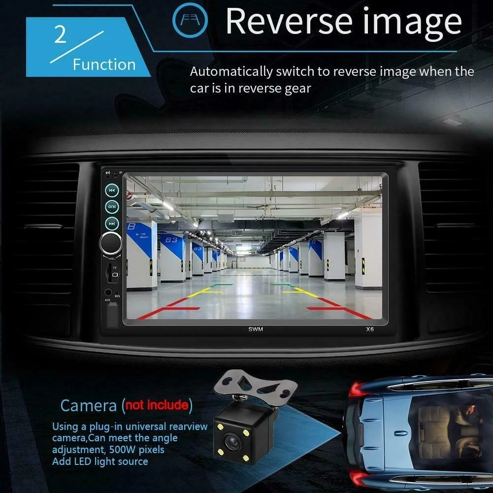 Авторадио 7 'ƈ Din Bluetooth стерео автомобильный мультимедийный MP5 плеер FM радио