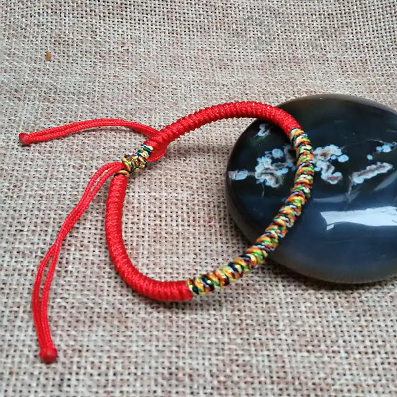 Тибетские счастливые буддийские узлы ручной работы веревка браслет для мужчин и