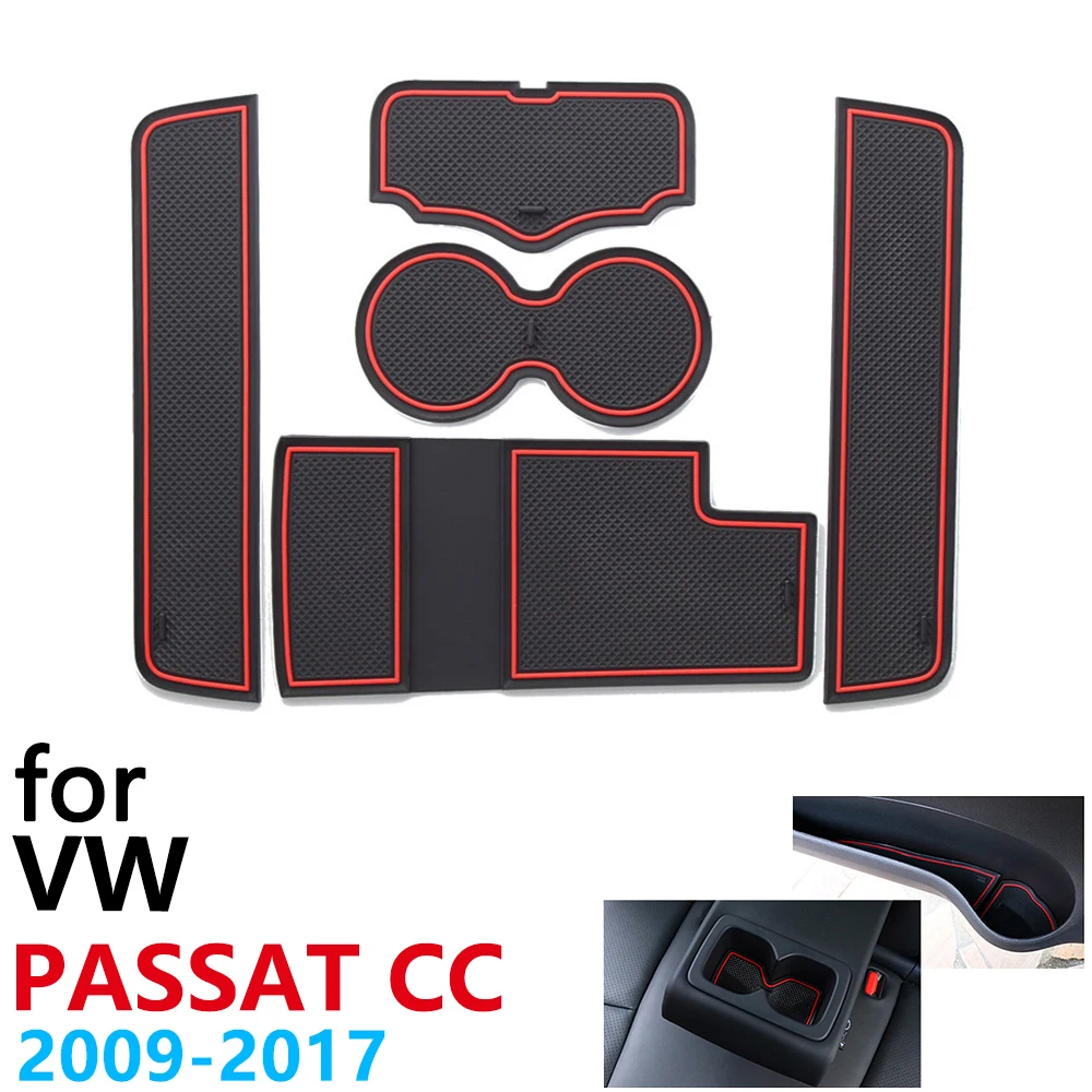Нескользящий Резиновый коврик для чашки дверной паз VW Passat CC 2009 ~ 2017 2011 2013 2015 2016