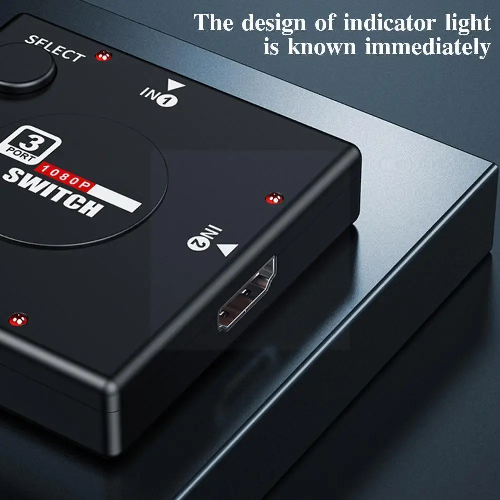 

3 Input 1 Output Mini 3 Port -compatible Switch Splitter Video For Hdtv Box 1080p New Selector Switcher Switcher Hot C8a5