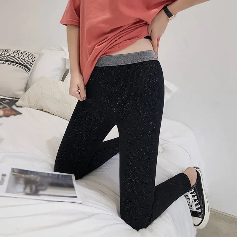 

Women Autumn Legings Women Spring Casual Solid Color Elastic Pencil High Waist Feet Trousers Getry Damskie!