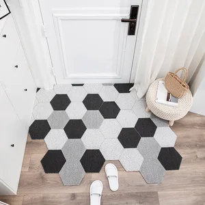 washable doormat carpet hallway bedroom bathroom living room kitchen pvc mats carpet anti slip hexagon pattern entrance doormat free global shipping