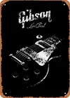 Металлический жестяной знак гитары музыкальный Gibson Les Paul Body Плакат Металлический жестяной знак винтажный Ретро металлический жестяной знак 8x12 дюймов