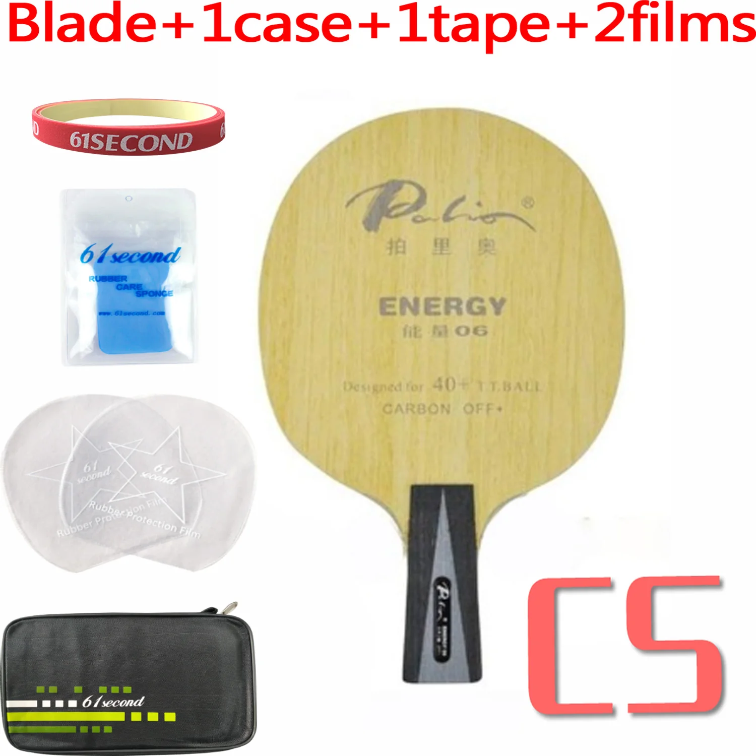 CS with F 1 case Palio official energy 06, лезвие для настольного тенниса, специально для 40+, материал, ракетка для настольного тенниса, быстрая атака, углеродное лезвие - Цвет: CS with F 1 case