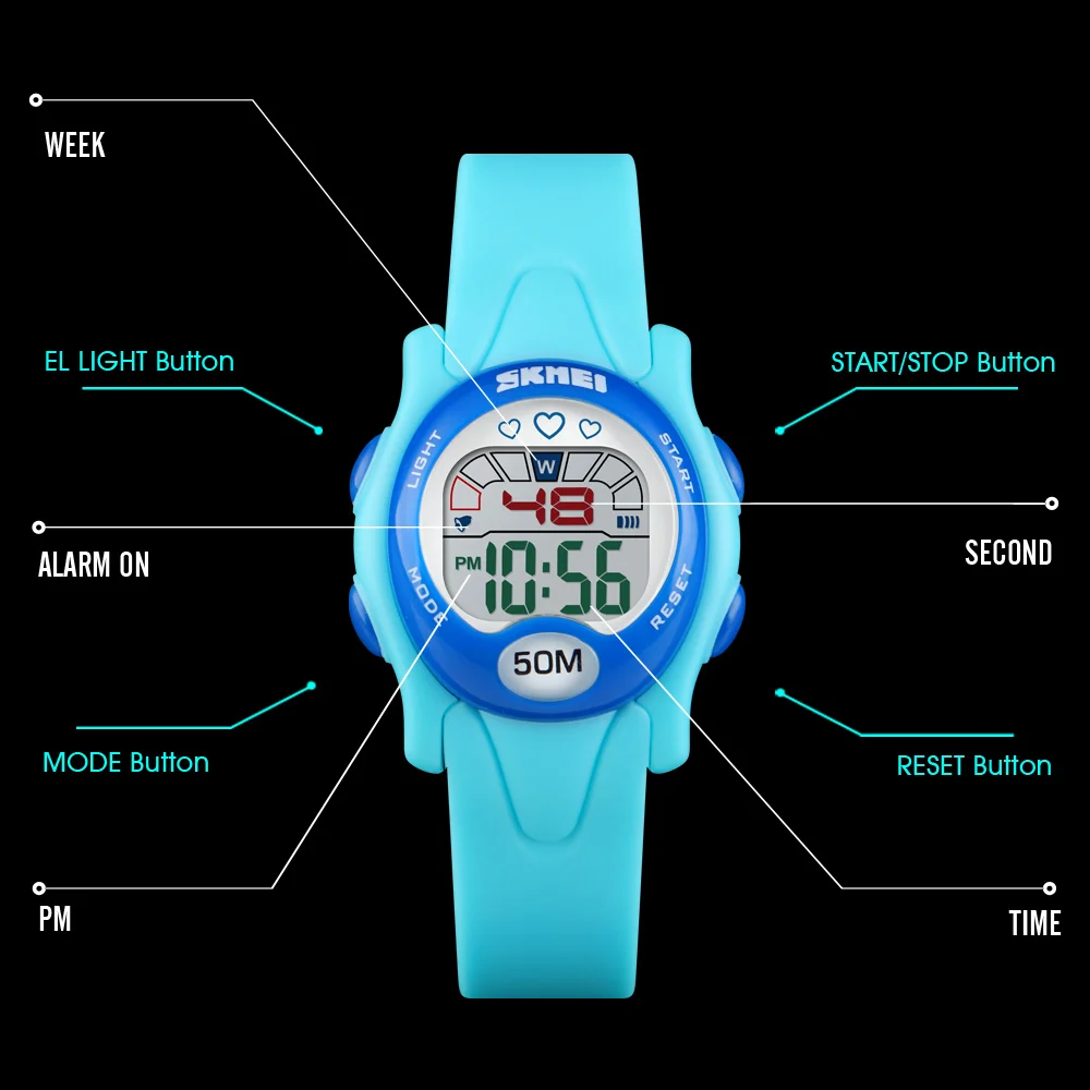 

SKMEI Sport Watches For Kids Fashion Creative Wristwatch Waterproof Boys Chrono Children Watch Week Kid Watch Children Watches