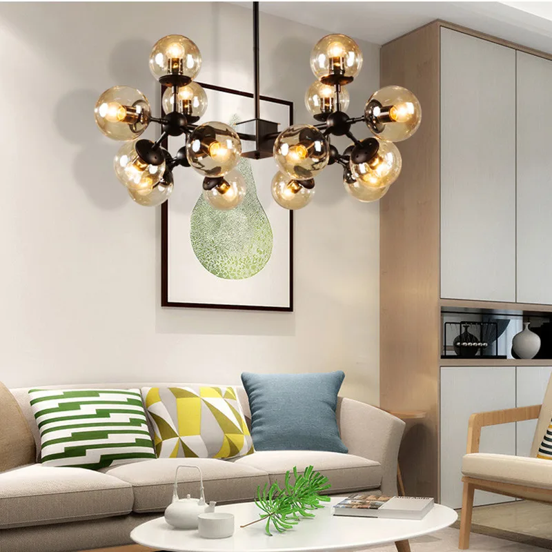 Винтажная люстра в форме шара Потолочная железная лампа стиле индастриал Лофт