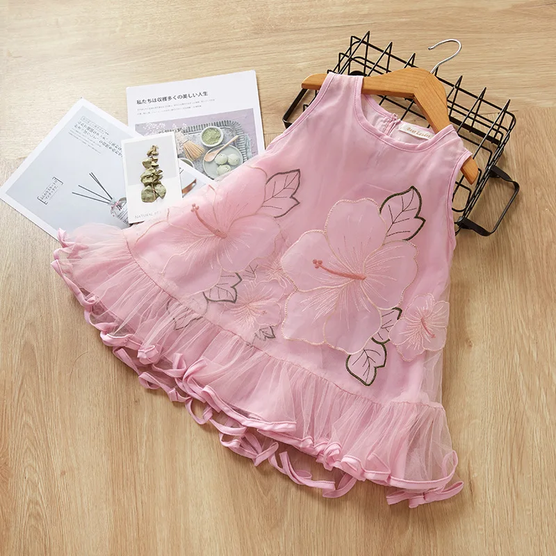 Мода 2019 летнее Пышное Бальное Платье с сеткой платья для маленьких девочек