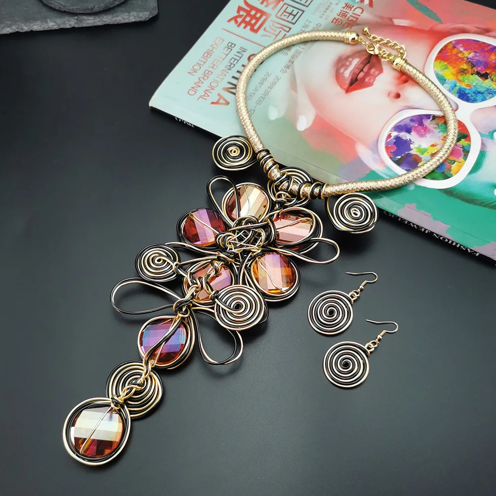 MANILAI ручной работы Африканское ожерелье для женщин Золотая Толстая кружевная