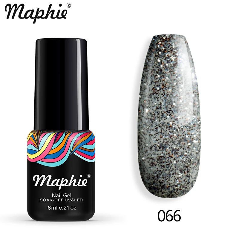 066 Maphie бриллиантовый блеск с ультрафиолетовым свечением Гель-лак для ногтей мерцающий декор с блестками Блестящий лак для ногтей полуперманентный лак Led синий гель для ногтей - Цвет: 066