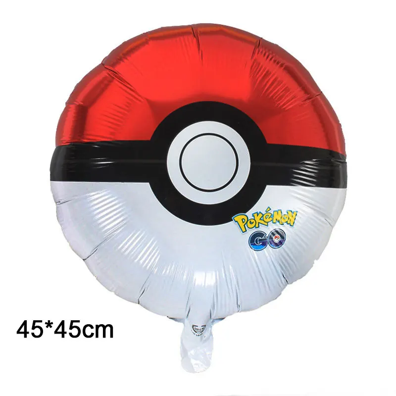 BalloonF-1pcs Pokemon Birthday Party Supplies Tableware Set Party Paper Plates Cup Napkins Pokemon Party Balloon Decorations Hats Flags Candle - Color: BalloonF-1pcs