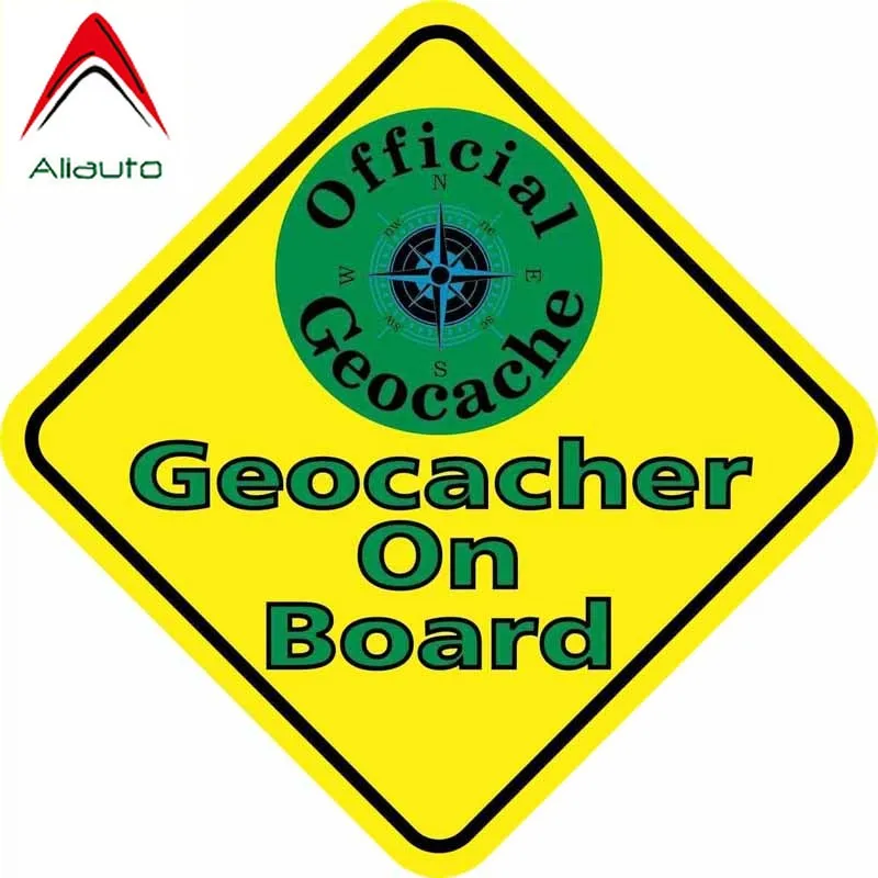 

ПредуПредупреждение ительный знак Aliauto, автомобильная наклейка Geocacher на плате, светоотражающая крышка, царапины, ПВХ наклейка для мотоцикла...
