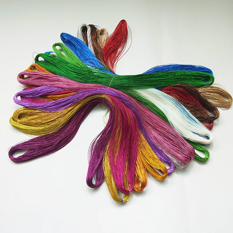 100 метров закрученный золотой нитью вязаный шнур швейная нить веревка для ленты