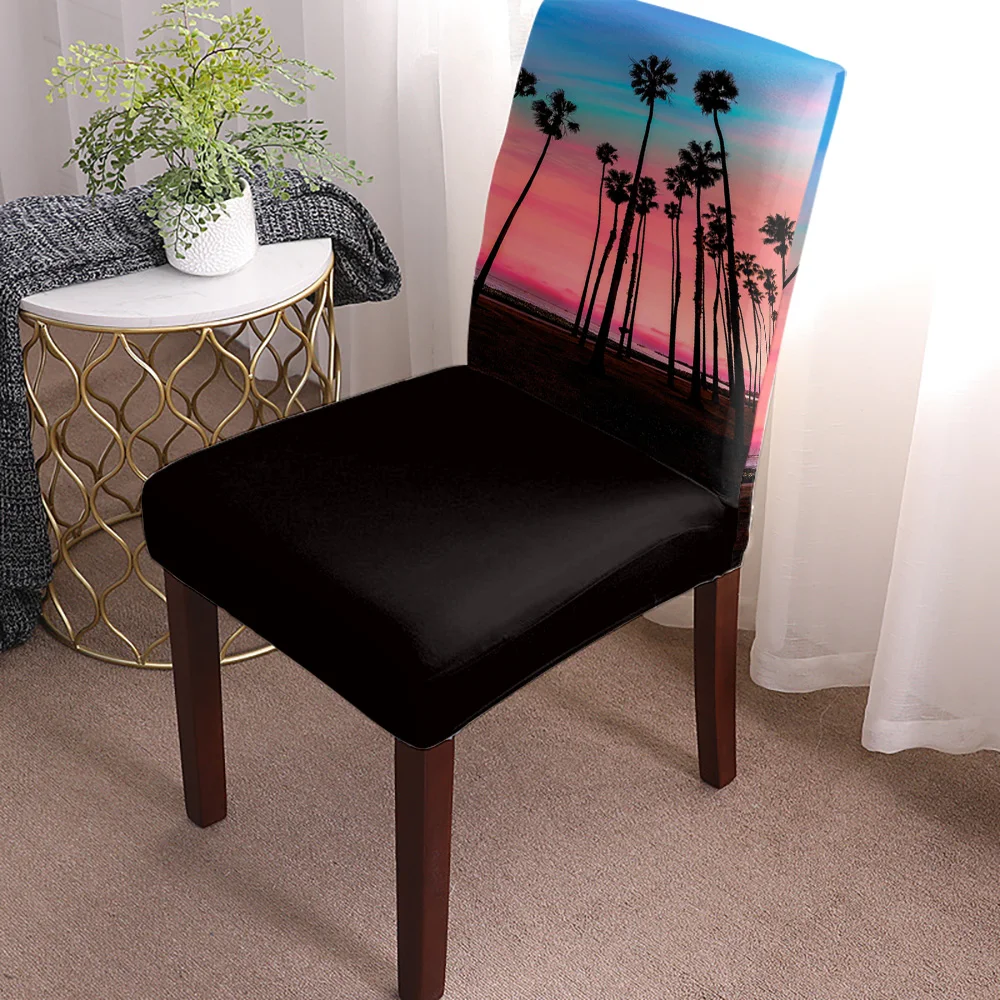 Пляжный Пейзаж кокосовые деревья чехол для кресла спандекс эластичный обеденный