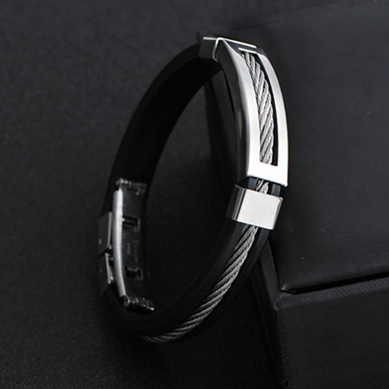 Мужские браслеты/нержавеющая сталь/Винтаж/силикон/Мода/браслеты витые плетеные