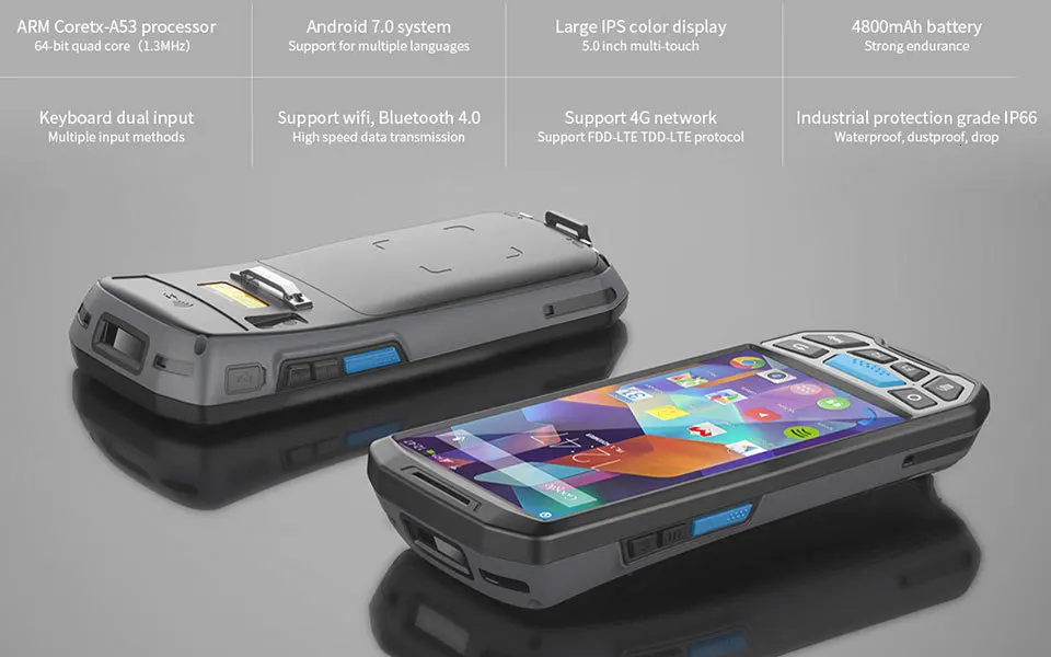 ISSYZONEPOS портативный pos-терминал 2D QR сканер штрих-кода NFC PDA Android 7,0 5 дюймов беспроводной портативный штрих-код Rearder WiFi