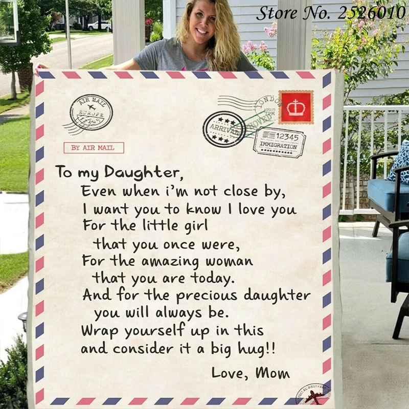 

Одеяло с 3D принтом «любовь моей дочери»