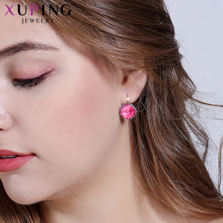 Xuping стильные элегантные блестящие серьги-кольца с кристаллами от Swarovski Подарок на годовщину для женщин девочек M99-20641