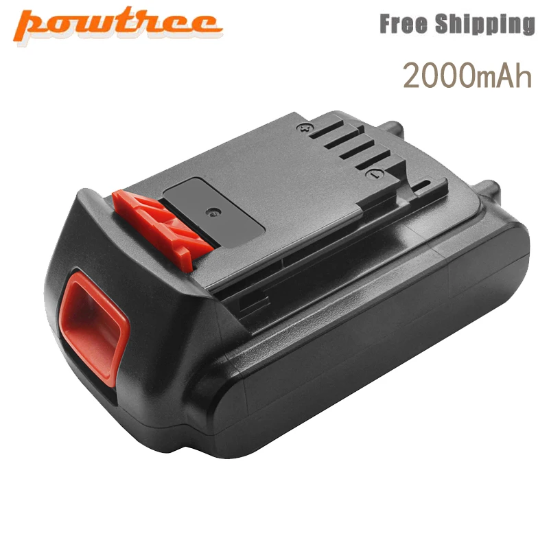 Аккумулятор Powtree 2000 мАч для Black & Decker LBXR20 20 вольт литиевый LB20 LCS1620 LDX220 батарейки