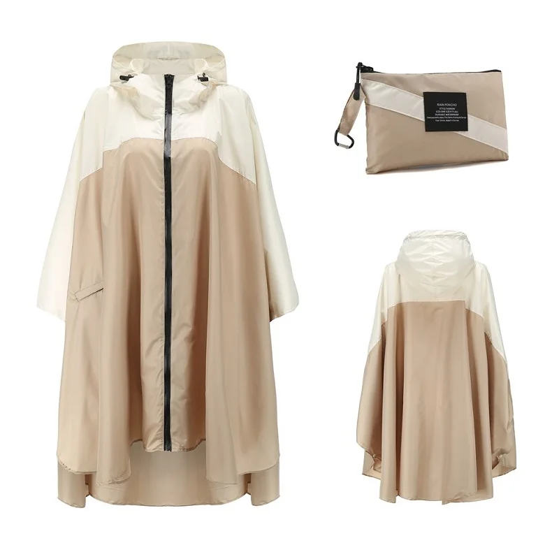 Плащ пончо женский водонепроницаемый Модный дождевик с капюшоном для походов