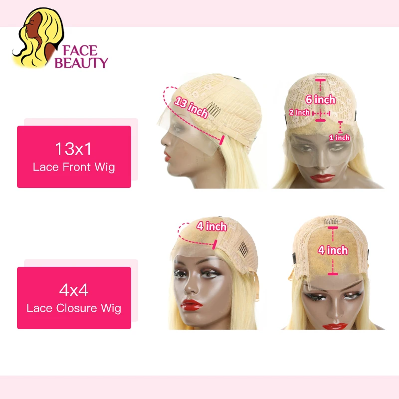 Facebeauty русский 1B 613 светлый прямой короткий Боб человеческие волосы половина