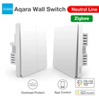 Умный настенный выключатель Aqara ZigBee Zero Line Fire Wire, дистанционное управление освещением, Wi-Fi выключатели с нейтральной линией, работает с Xiaomi Mi Home