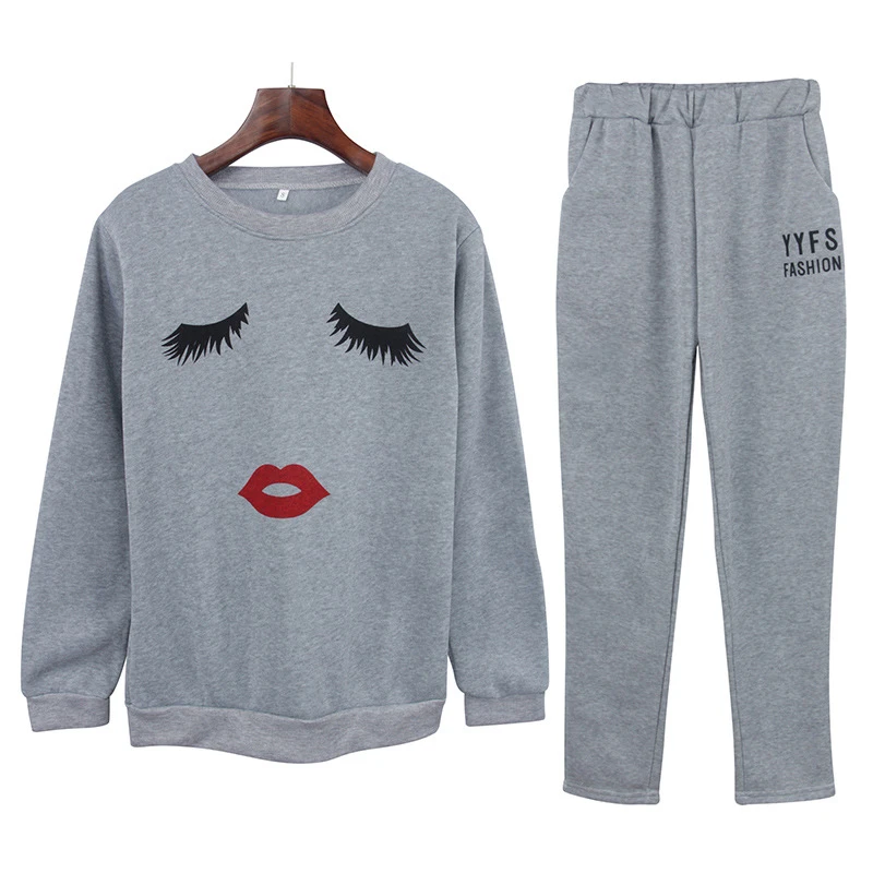 

Winter Sports Suits Two Piece Sets Sports Suit Large Size Sports Suit Printed Sweater Casual Sweater Trousers Two Sets of Women