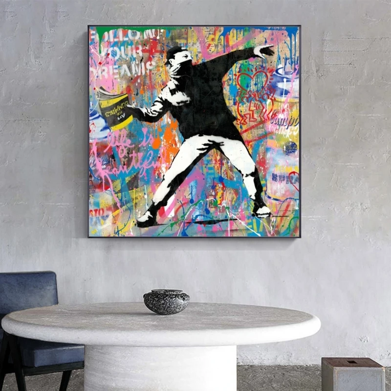 Бэнкси арт Fllow ваша мечта уличное искусство настенные плакаты и принты граффити